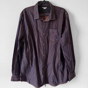 Carbon 2 Cobalt Halcyon Button Up Shirt Brown Long Sleeve SZ Large Tall